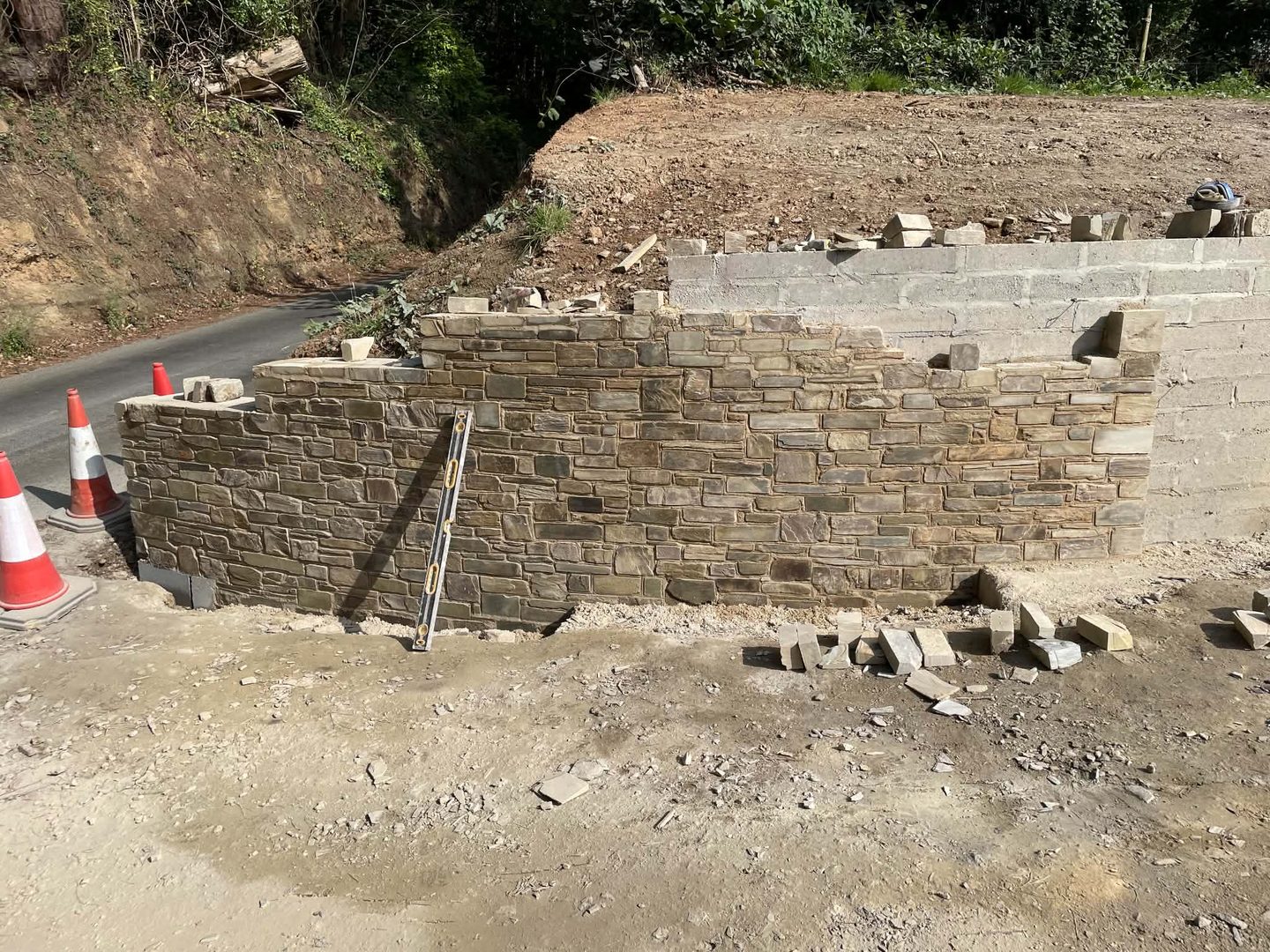 Curved Stone Retaining Wall