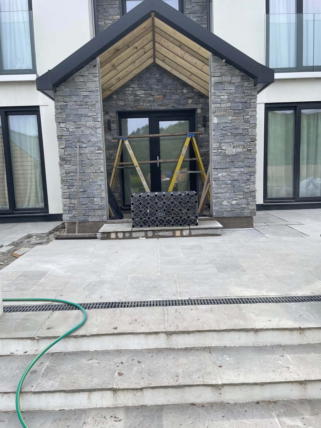 Stone-Clad Porch Extension